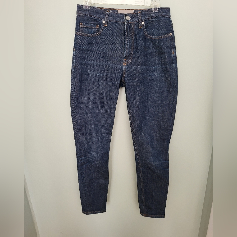 Everlane High Rise Skinny Stretch Dark Wash Blue Jeans 27‎ Tall